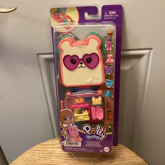 New Polly Pocket CUTIE BEAR PICNIC Mini Play Set Toy Pet and Food Theme 🧺🧸🦋 - Picture 1 of 4